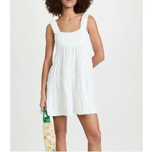 new amanda uprichard nicolia ivory tank mini dress size Large